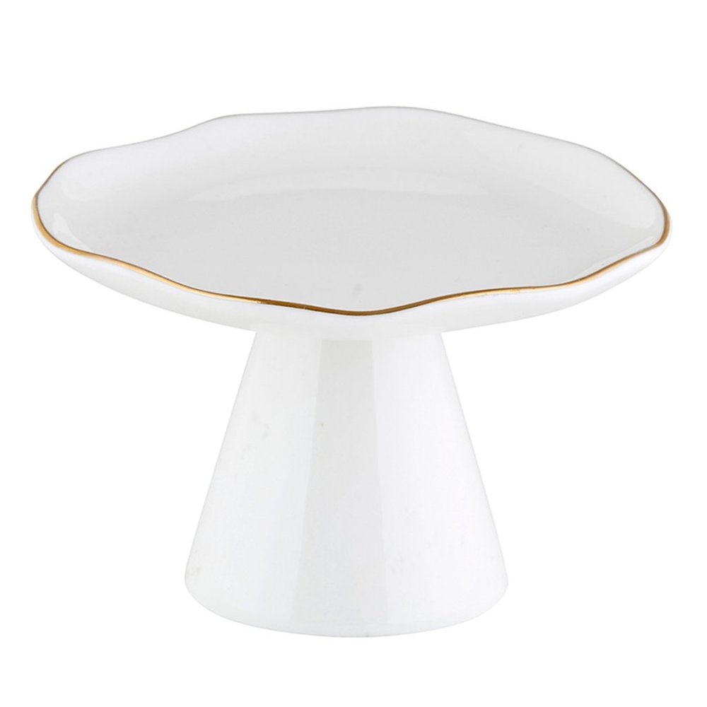 Small Gold Rimmed Pedestal Tray/ NWT